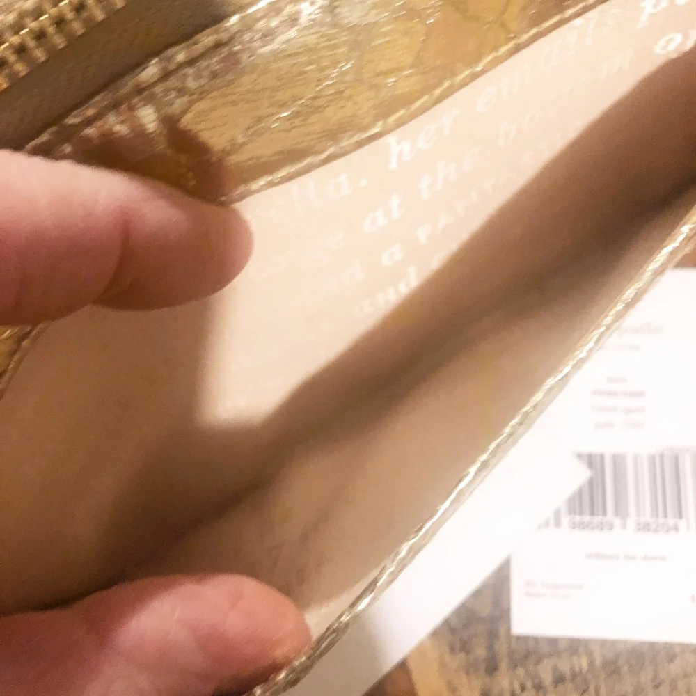 RARE Kate Spade New York Foiled Snake Embossed Zip Wallet – Gold | NWOT